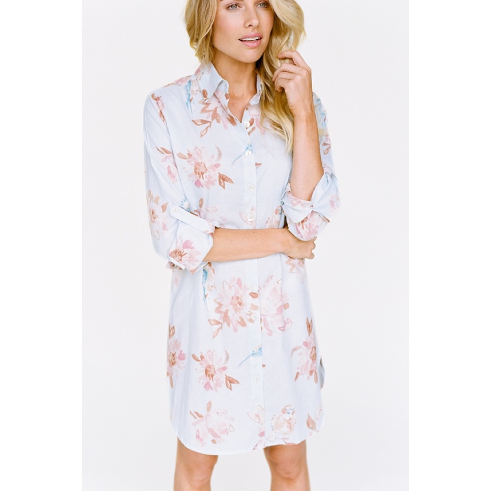 BHLDN Plum Pretty Sugar Boyfriend Shirt Pajamas